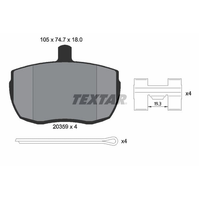 Textar Front Brake Pad Set 2035908
