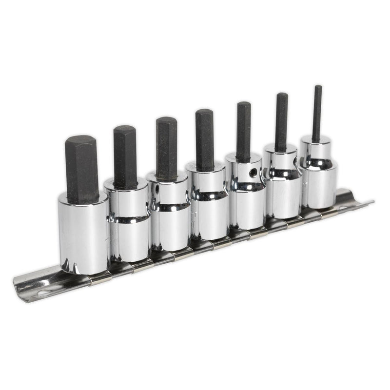 Sealey Hex Socket Bit Set 7pc 3/8"Sq Drive Metric AK62253 Sealey - Dynamic Drive