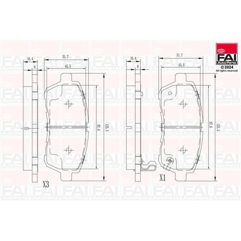 FAI Front Brake Pad Set fits Ford Fiesta VI 2008-2018 1.0 1.25 1.4 1.5 1.6