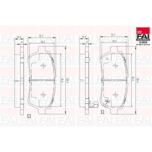 FAI Front Brake Pad Set fits Ford Fiesta VI 2008-2018 1.0 1.25 1.4 1.5 1.6