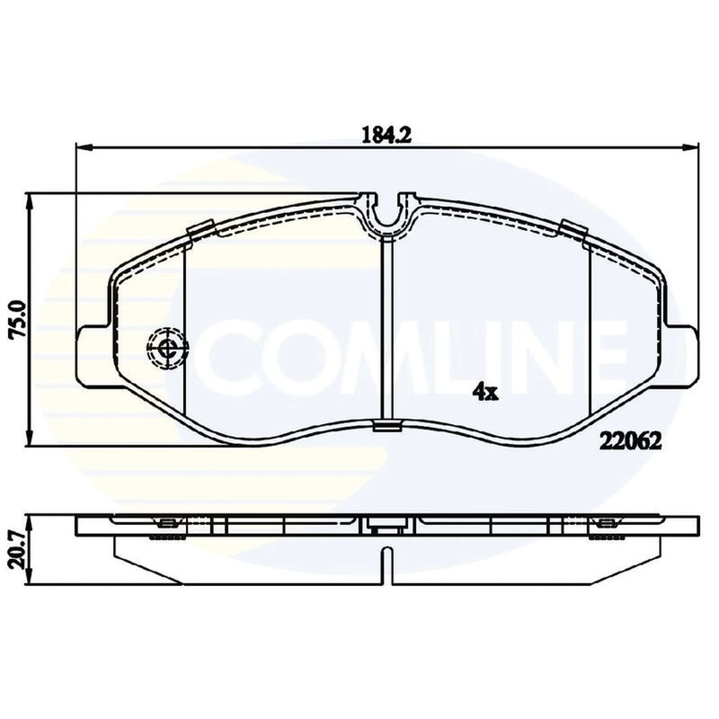 Comline 4 x Front Brake Pad Set fits Mercedes-Benz V-Class 2014-2015