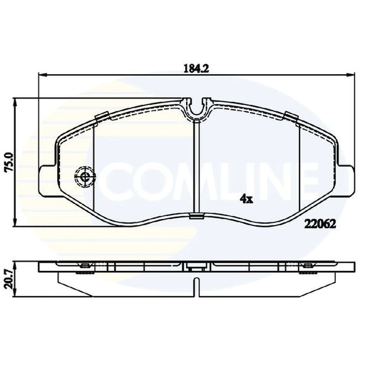 Comline 4 x Front Brake Pad Set fits Mercedes-Benz V-Class 2014-2015