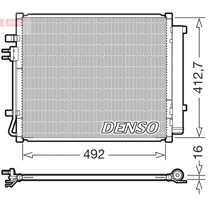 Denso Air Conditioning Condenser fits Hyundai Santa Fe IV 2018-2021 1.6 2.2
