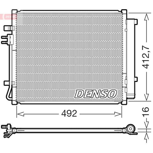 Denso Air Conditioning Condenser fits Hyundai Santa Fe IV 2018-2021 1.6 2.2