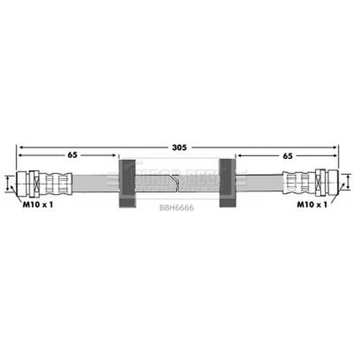 Borg & Beck Brake Hydraulic Hose Line Rear Right BBH6666