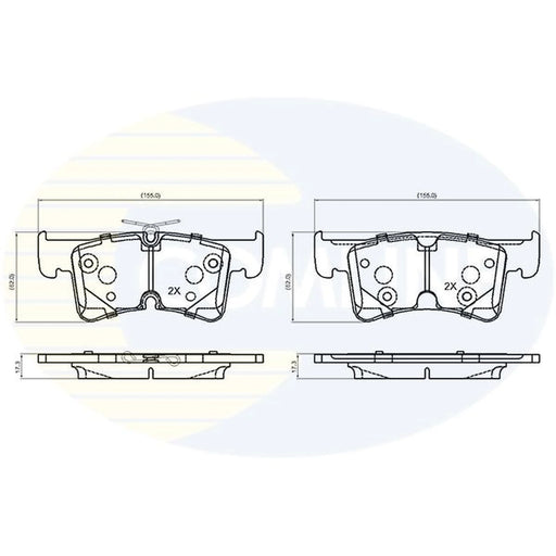 Comline 4 x Rear Brake Pad Set fits VW Multivan T7 2021-2024 1.4 1.5 2.0