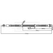 Borg & Beck Brake Hydraulic Hose Line Front Left BBH8548