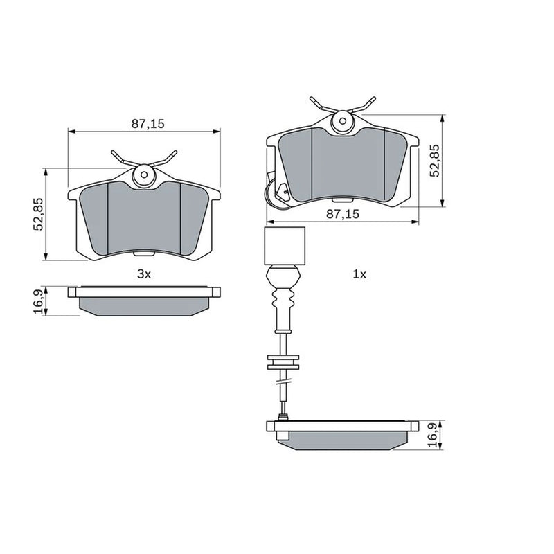 Bosch Front & Rear Pads fits VW Polo IV 2006-2009 1.8
