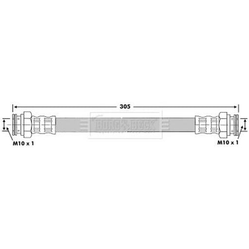 Borg & Beck Brake Hydraulic Hose Line Rear Right BBH6683