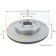 Comline Rear Brake Internally Vented Discs & Pads fits BMW 5 2010-2017