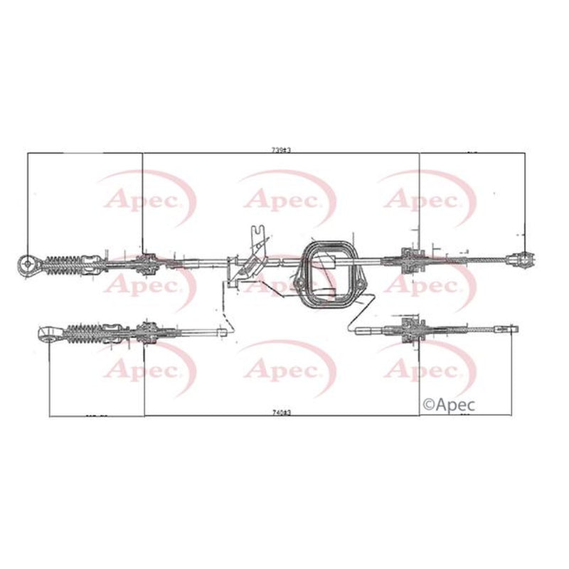Apec Manual Transmission Cable Pull fits Citroën C1 2005-2014 1.0