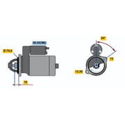 Bosch Starter Motor 12V 0.9kW 9 Teeth fits Mini Mini 2001-2008