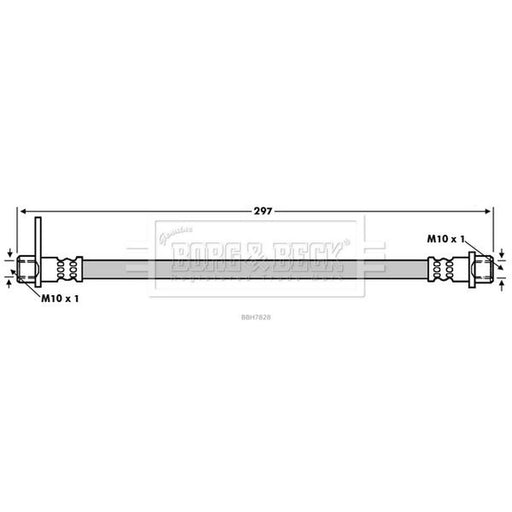 Borg & Beck Brake Hydraulic Hose Line inner BBH7828