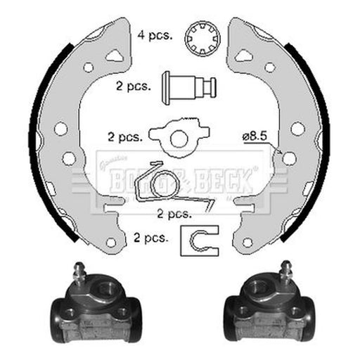Borg & Beck Brake Shoe Set Axle Kit BBS1017K