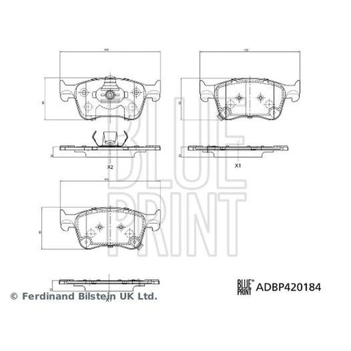 Blue Print Front Brake Pad Set ADBP420184