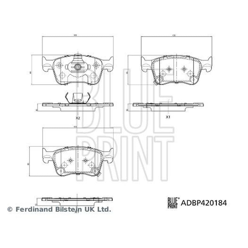 Blue Print Front Brake Pad Set fits MG MG 4 2022 on
