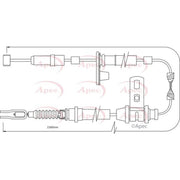 Apec Handbrake Cable Left Rear fits Fiat Stilo 2001-2007 1.2 1.6 1.8 1.9 2.4