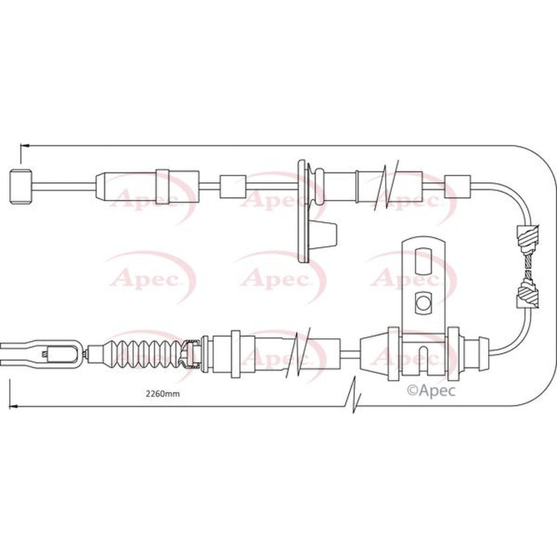 Apec Handbrake Cable Left Rear fits Fiat Stilo 2001-2007 1.2 1.6 1.8 1.9 2.4