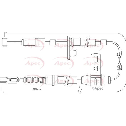 Apec Handbrake Cable Left Rear CAB1296