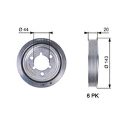 Gates Crank Shaft Belt Pulley TVD1055