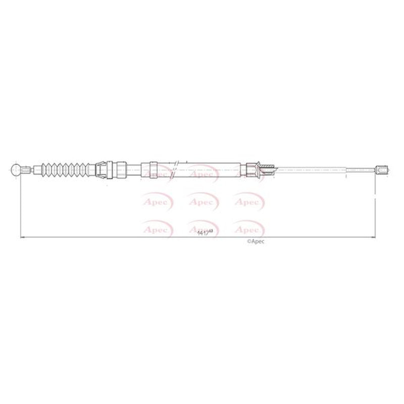 Apec Handbrake Cable Left Rear fits Audi Tt 2006-2014 1.8 2.0 2.5 3.2
