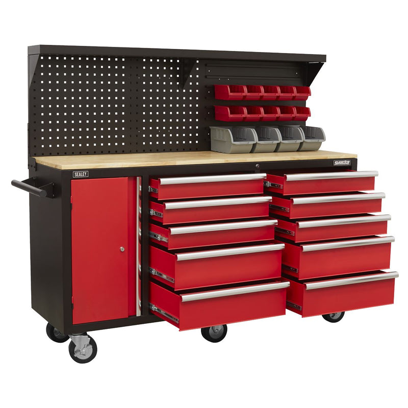 Sealey Mobile Workstation 10 Drawer with Backboard AP6310 Sealey - Dynamic Drive