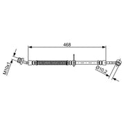 Bosch Brake Hydraulic Hose Line Front Left fits Kia Rio II 2005-2011 1.4 1.5 1.6