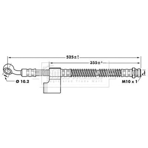 Borg & Beck Brake Hydraulic Hose Line Front Right BBH7037