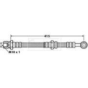 Borg & Beck Brake Hydraulic Hose Line Front Left BBH7399