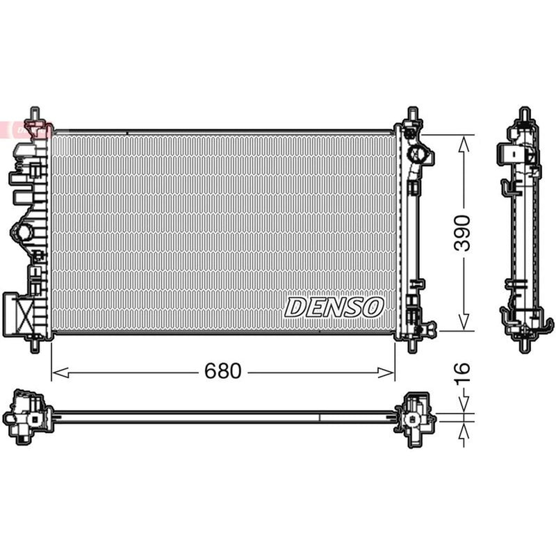 Denso Engine Radiator fits Opel Insignia A 2008-2017 2.0