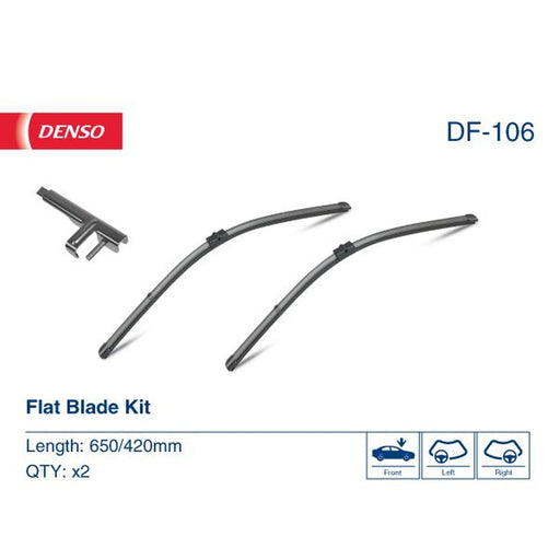 Denso Front & Rear Wiper Blade Set fits Ford Focus II 2004-2012