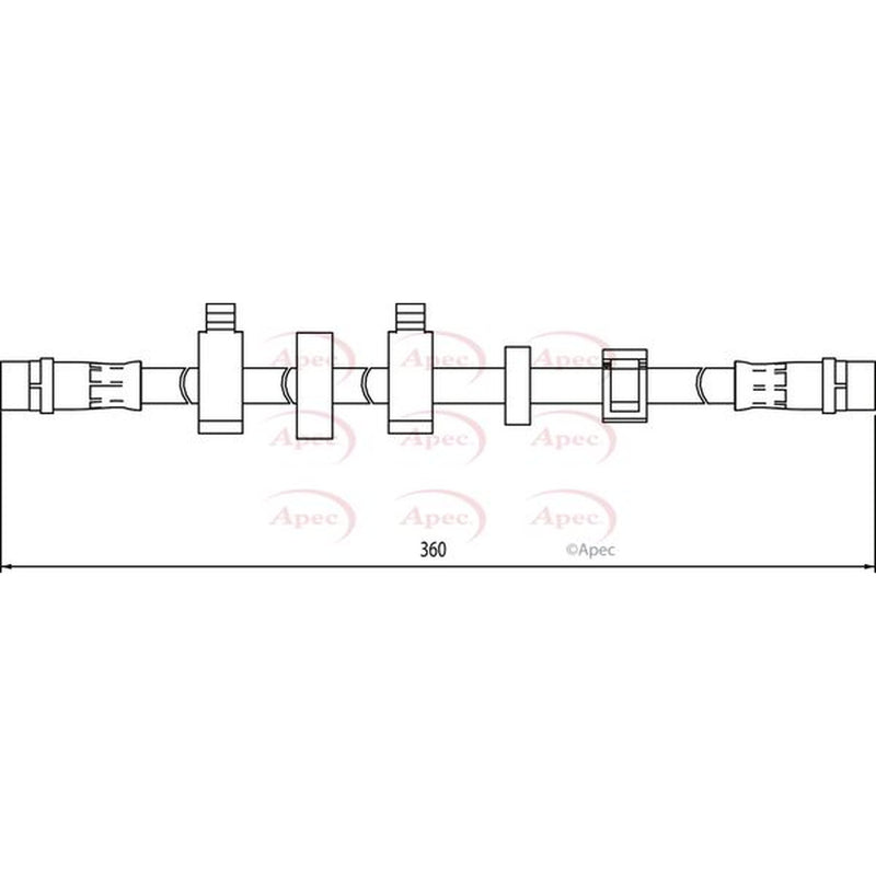 Apec Brake Hydraulic Hose Line Front Left fits VW Transporter 1990-2003