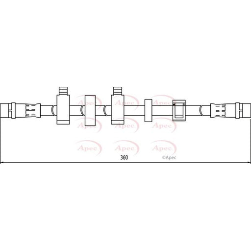 Apec Brake Hydraulic Hose Line Front Left fits VW Transporter 1990-2003