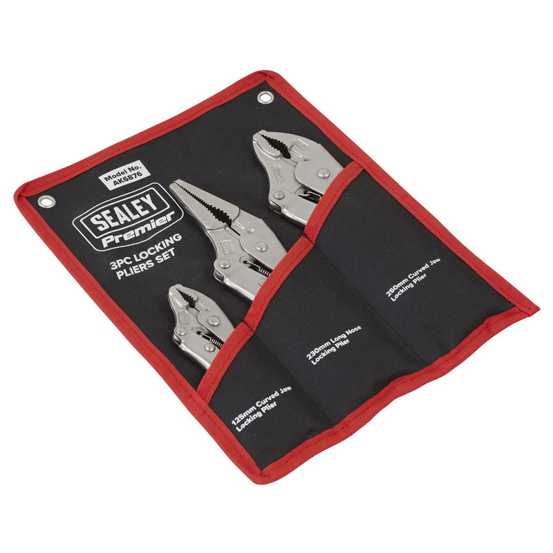 Sealey Premier Premier Locking Pliers Set 3pc AK6876 Sealey Premier - Dynamic Drive