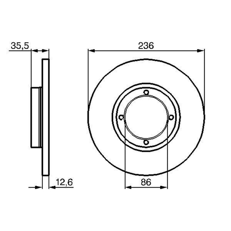 Bosch Front Brake Solid Discs & Pads fits Chevrolet Spark 2010 on 1.0