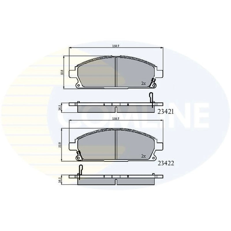 Comline 4 x Front Brake Pad Set fits Acura Mdx 2001-2005 3.5