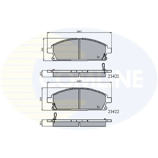 Comline 4 x Front Brake Pad Set fits Acura Mdx 2001-2005 3.5
