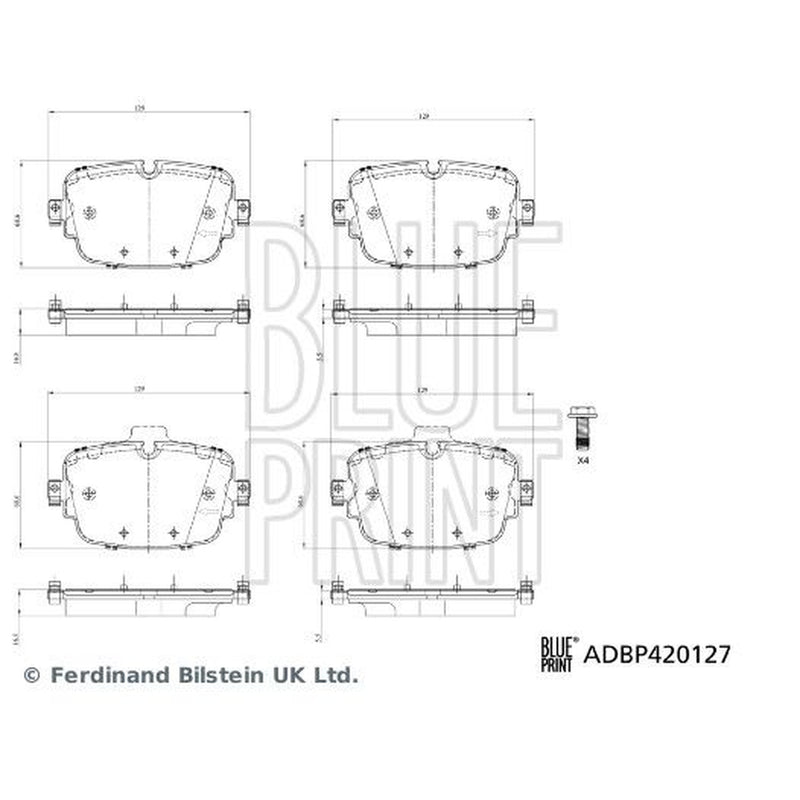 Blue Print Rear Brake Pad Set fits Audi A6 C8 2019 on