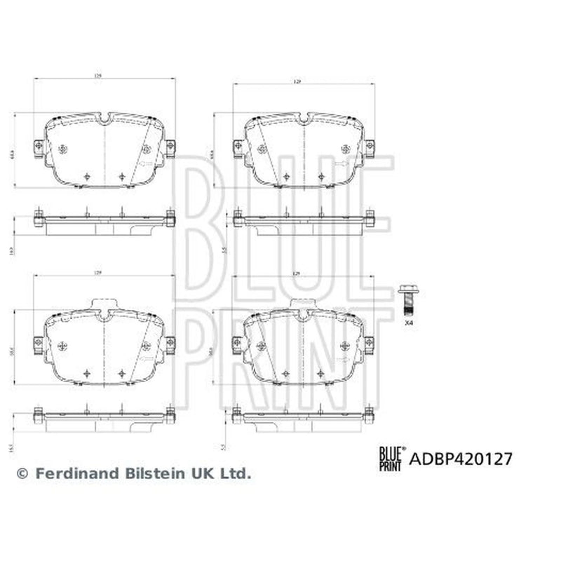 Blue Print Rear Brake Pad Set ADBP420127