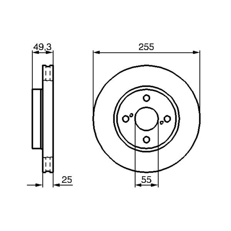 Bosch Front Brake Vented Discs & Pads fits Toyota Corolla 2001-2008 1.4 1.6