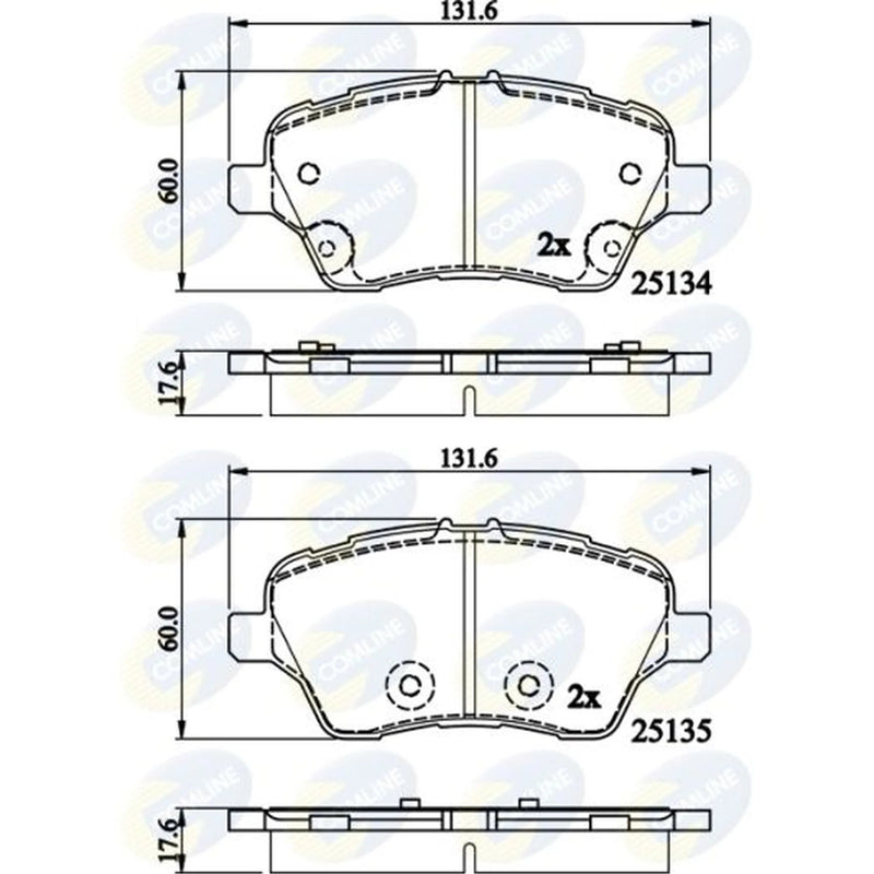 Comline 4 x Front Brake Pad Set fits Ford B-Max 2012-2017 1.0 1.4 1.5 1.6