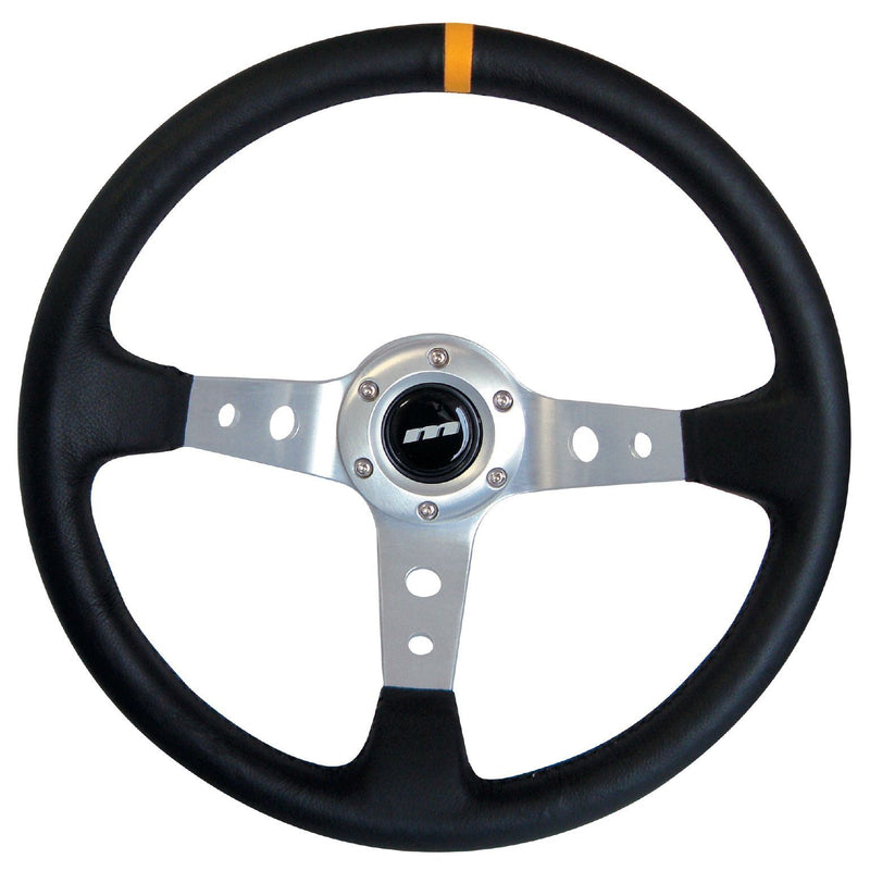 340mm Black Alcantara Moulded Steering Wheel + Boss fits Vauxhall Vectra A 2.0i Mountney Classic  - Dynamic Drive