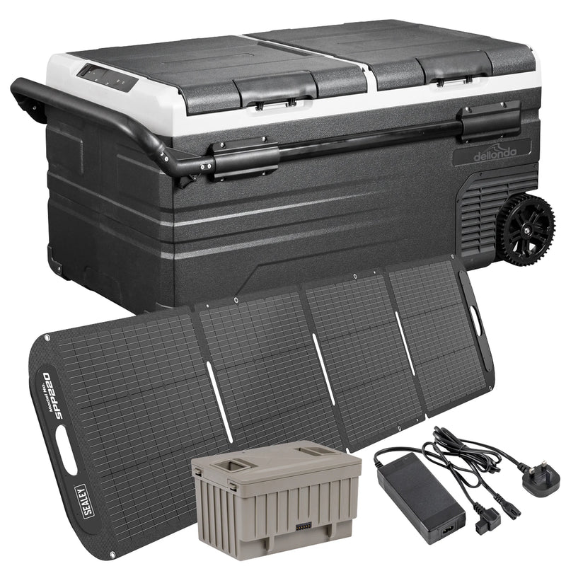 Dellonda Portable Fridge Freezer DL177 95L with Solar Panel