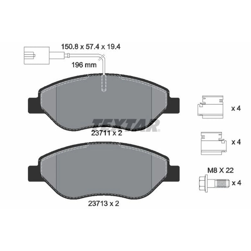 Textar Front Brake Pad Set 2371104