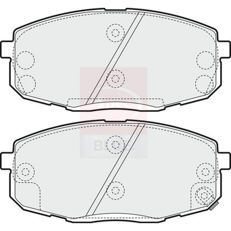 Apec Front Brake Pad Set fits Hyundai I30 2007-2012 1.4 1.6 2.0