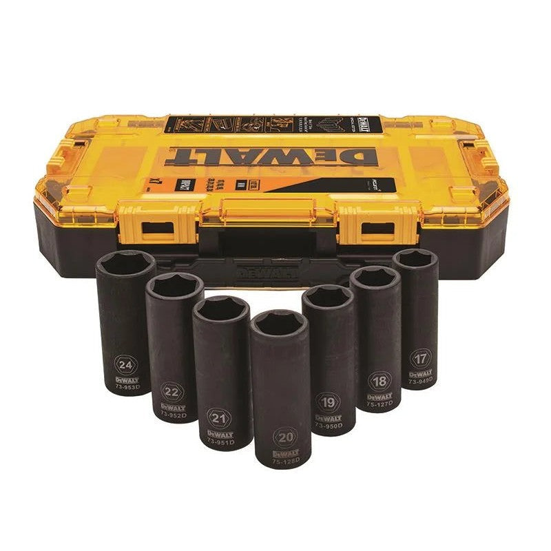 DEWALT Power Tools McLaren 1/2in Drive Deep Impact Socket Set, 7 Piece