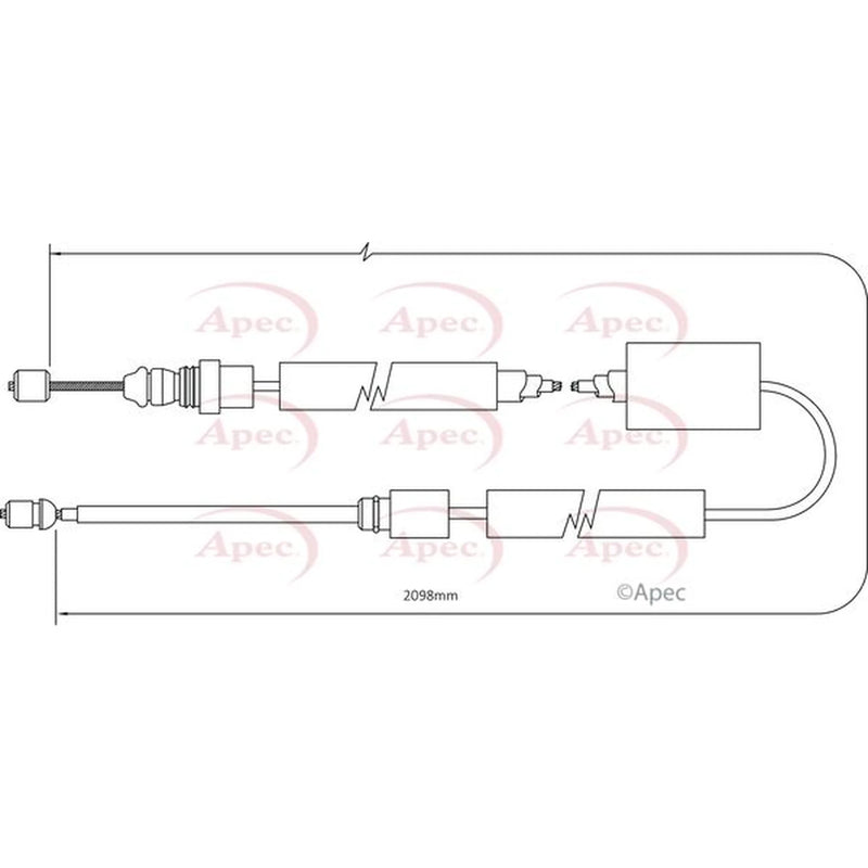 Apec Handbrake Cable Right Rear CAB1370