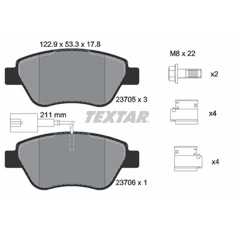 Textar Front Brake Pad Set 2370502