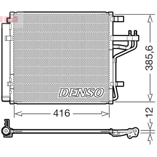 Denso Air Conditioning Condenser fits Kia Picanto III 2017-2018 1.0 1.2