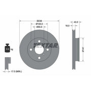 Textar 2 x Vented Front Brake Discs 92076500-x2